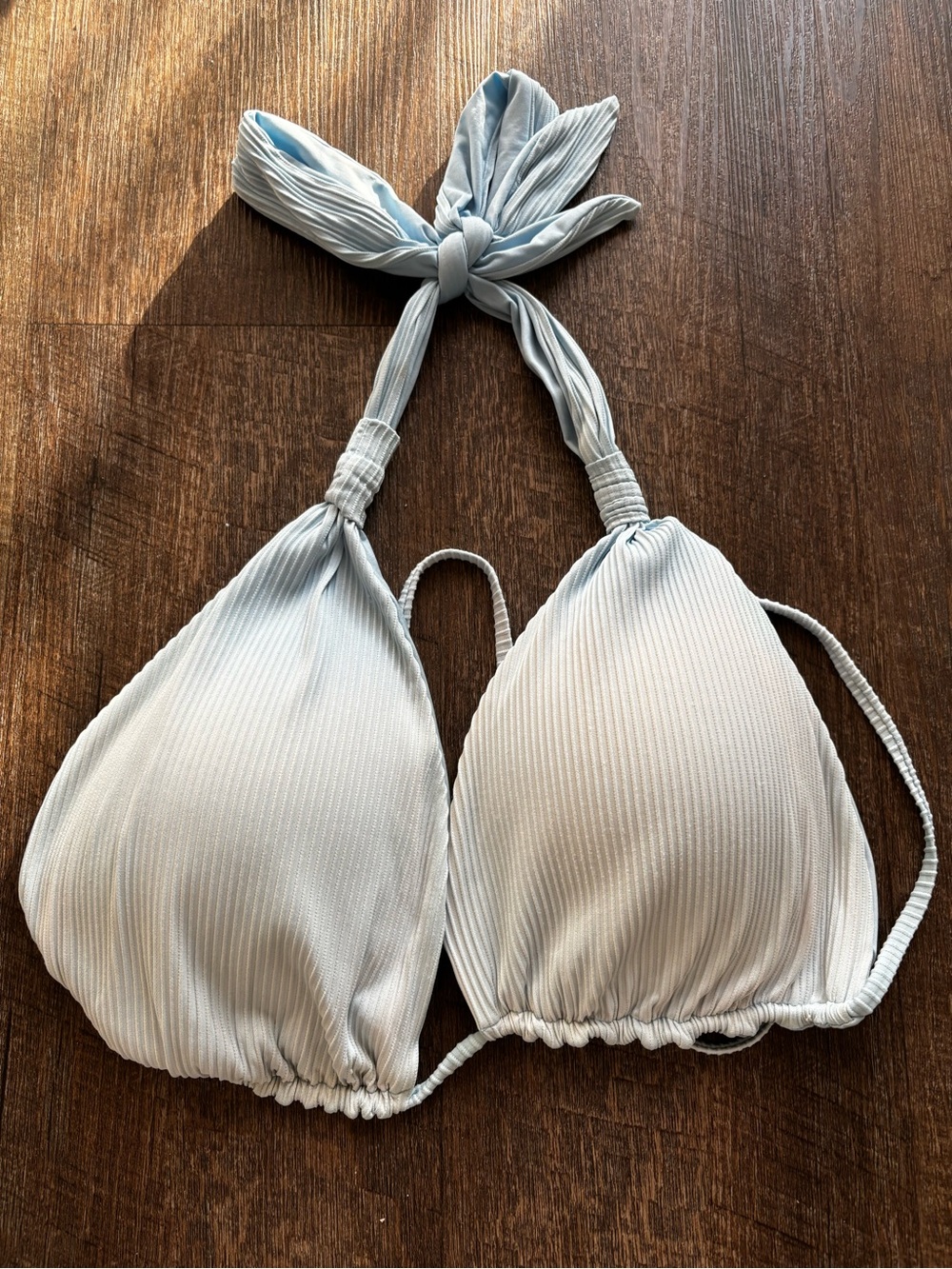 Source Unknown Light Blue Ribbed Bikini Set - Picture 3 of 6